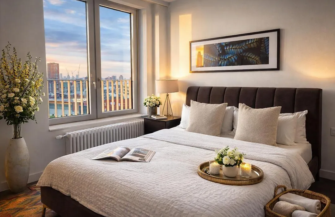 Beautiful View To Canary Wharf , O2 Arena , Near By London Excel 3-Beds-1