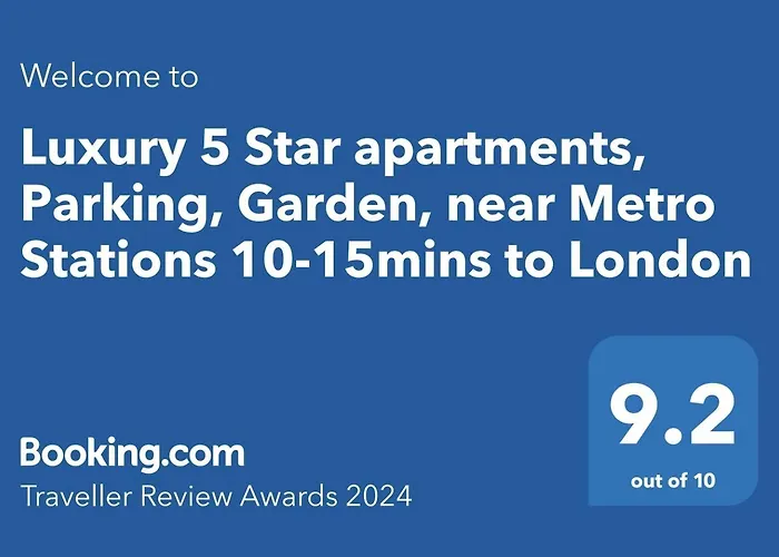 Luxury 5 Star Apartments, Parking, Garden, Near Metro Stations 10-15Mins To London